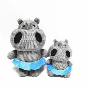 Stuffed Crocheted Hippo Animal Toy