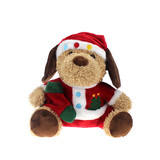 Soft Plush Christmas Toy Dog With Santa Hat Supplier