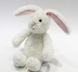 White Plush Stuffed Rabbit Soft Bunny Easter Toy
