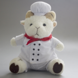 Customized Plush Chef Goat Doll Toy For Promotion