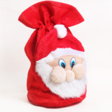 Drawstring Christmas Santa Plush Candy Bag Xmas Gift Bag